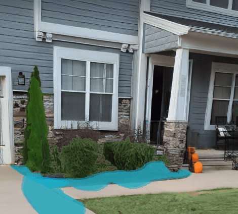 water in planter area